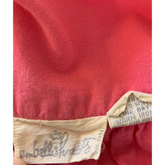 VTG 60 70 Maxi Dress Embellishments Pink Mumu House Dress Aztec Southwest Cotton - Picture 15 of 17